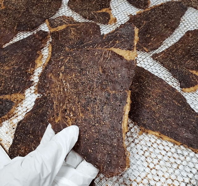 Close up of beef chip texture